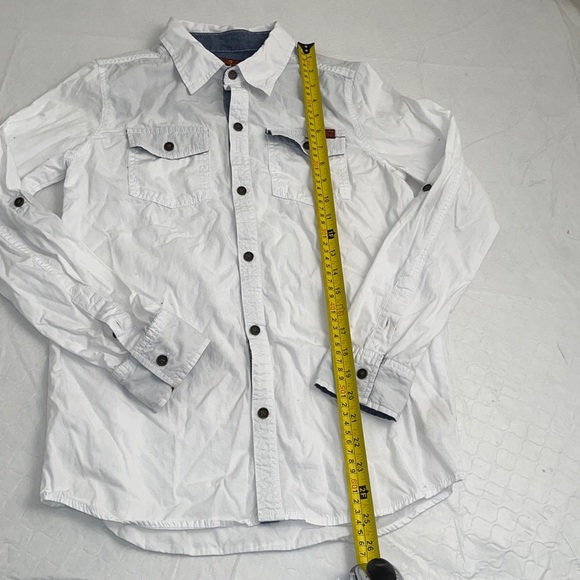 7 for all Mankind white roll sleeve button down shirt - Picture 5 of 9
